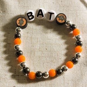Halloween Bat Beaded Stretchy Bracelet: Kids Costume Jewelry