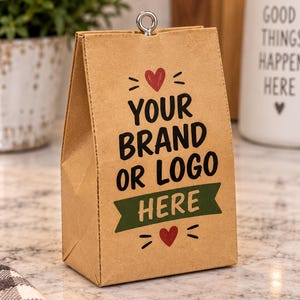 Fast Food Carryout Bag Christmas Ornament – Custom Restaurant Logo Available