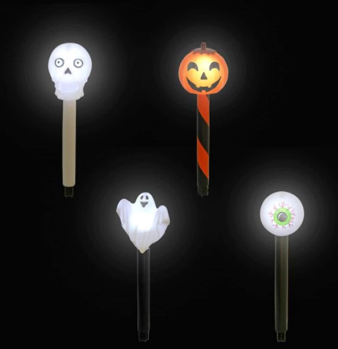 Halloween Solar Stake Lights Pumpkins Ghost Skulls - Etsy