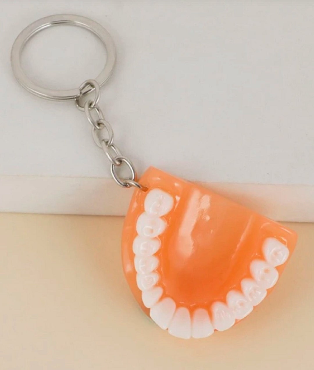 Denture False Teeth Keychain Etsy