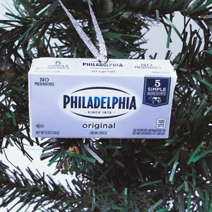 Philadelphia Cream Cheese Hanging Ornament | Christmas Ornament| White Elephant Gift | Gag gift