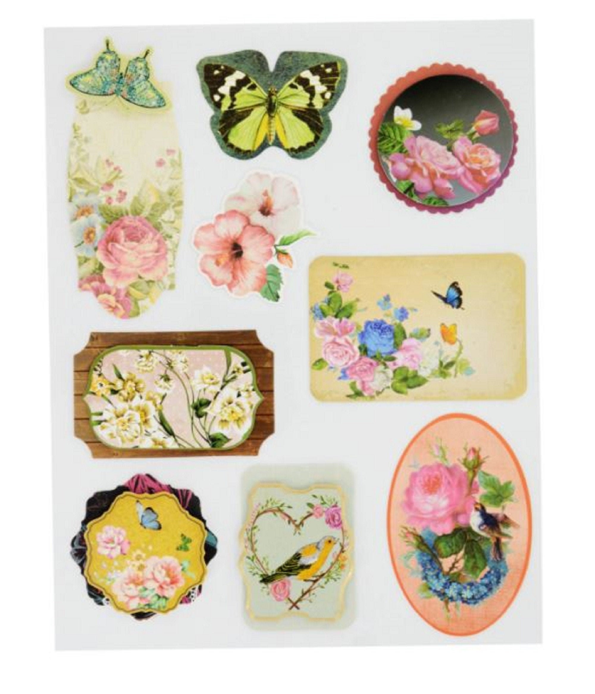 scrapbook stickers butterflies birds flowers etsy
