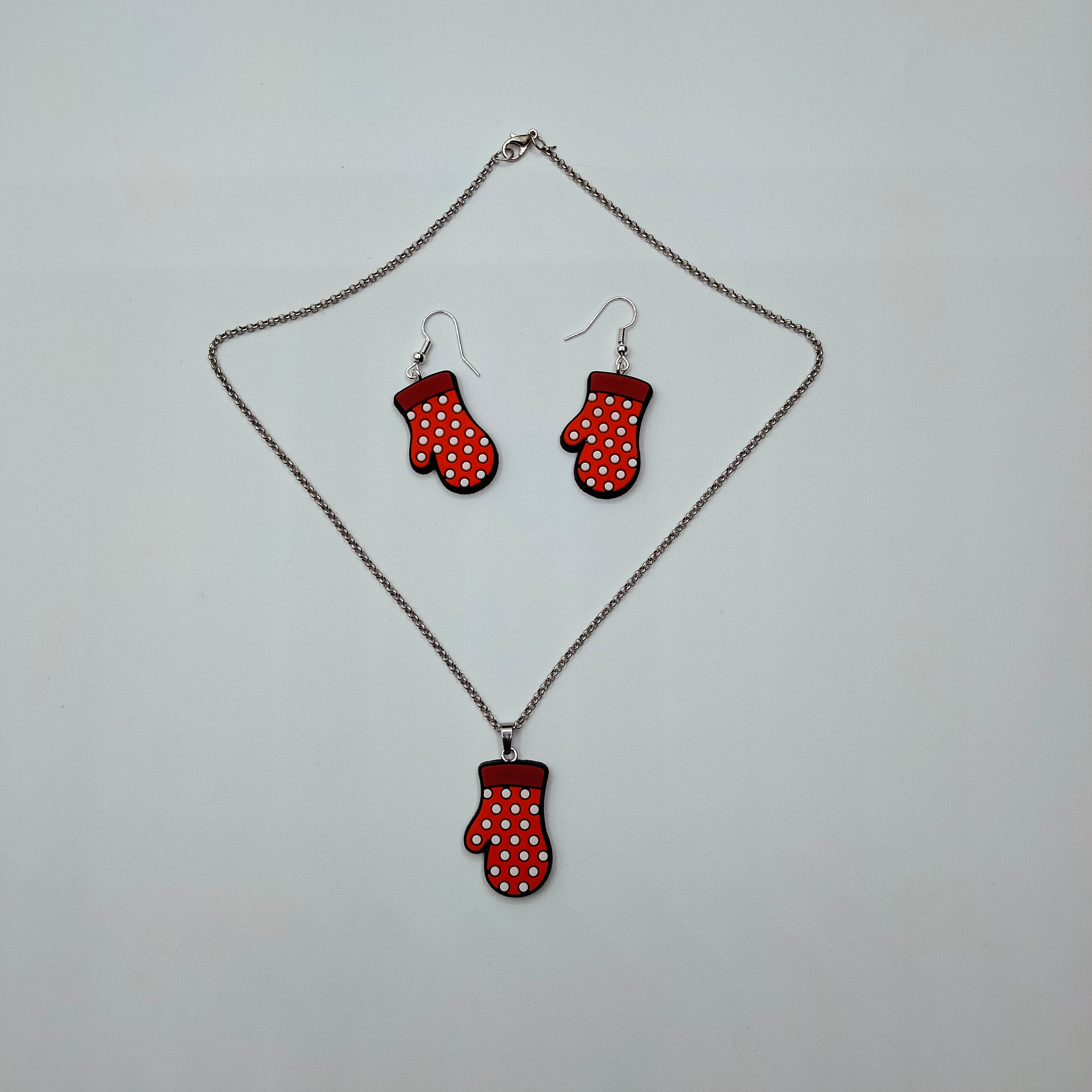 Oven Mitt Necklace and Earring Set Etsy UK