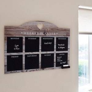 Weekly Planner Chalkboard (57 x 41cm), Planner for Kitchen, Office Blackboard Week Planner, Kitchen Chalkboard