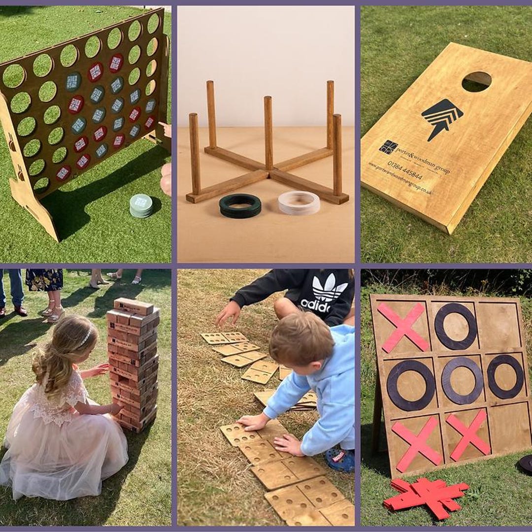 Full Set of 6 Giant Wooden Garden Games, Event Games - Etsy UK