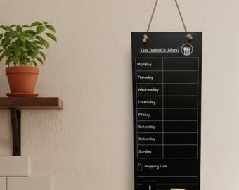 Menu Planner Chalkboard, Kitchen Planner, Hanging Board, Chalkboard