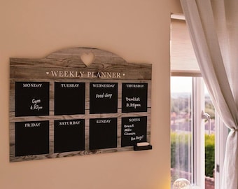 Weekly Planner Chalkboard (57 x 41cm), Planner for Kitchen, Office Blackboard Week Planner, Kitchen Chalkboard