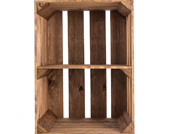 Large Rustic Wooden Crate (With Shelf), Display Crate