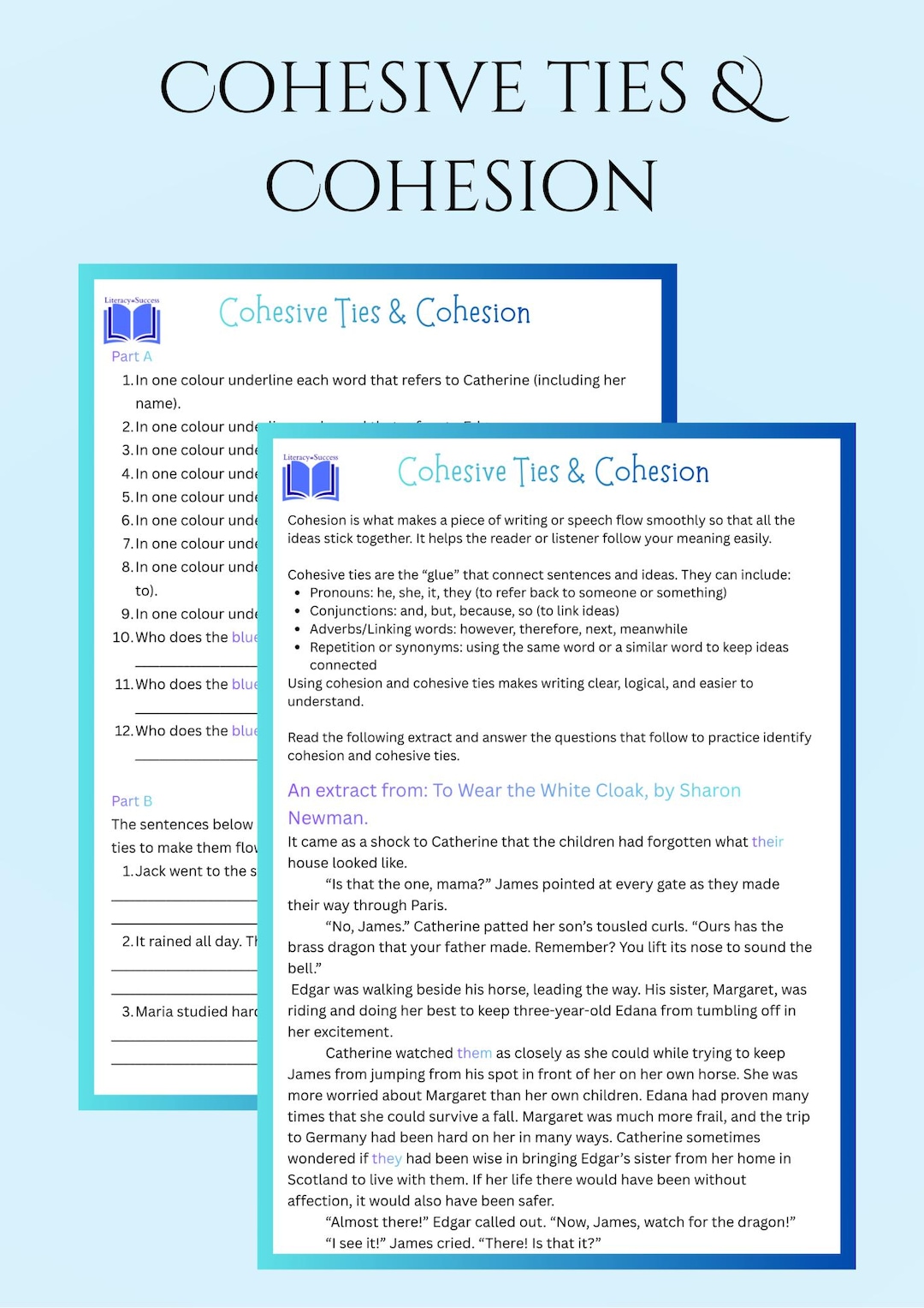 Cohesion & Cohesive Ties – Printable Literacy Resource - Etsy