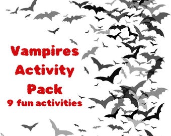 Vampire Activity Printable Vampires Activity Pack for Kids - Etsy