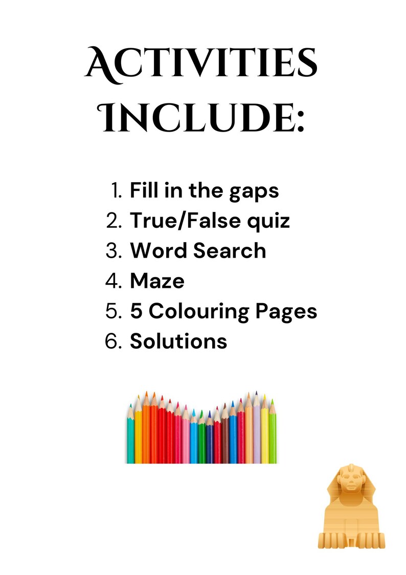 Sphinx Printable Activity Pack for Kids | Ancient Mythology & Riddle ...