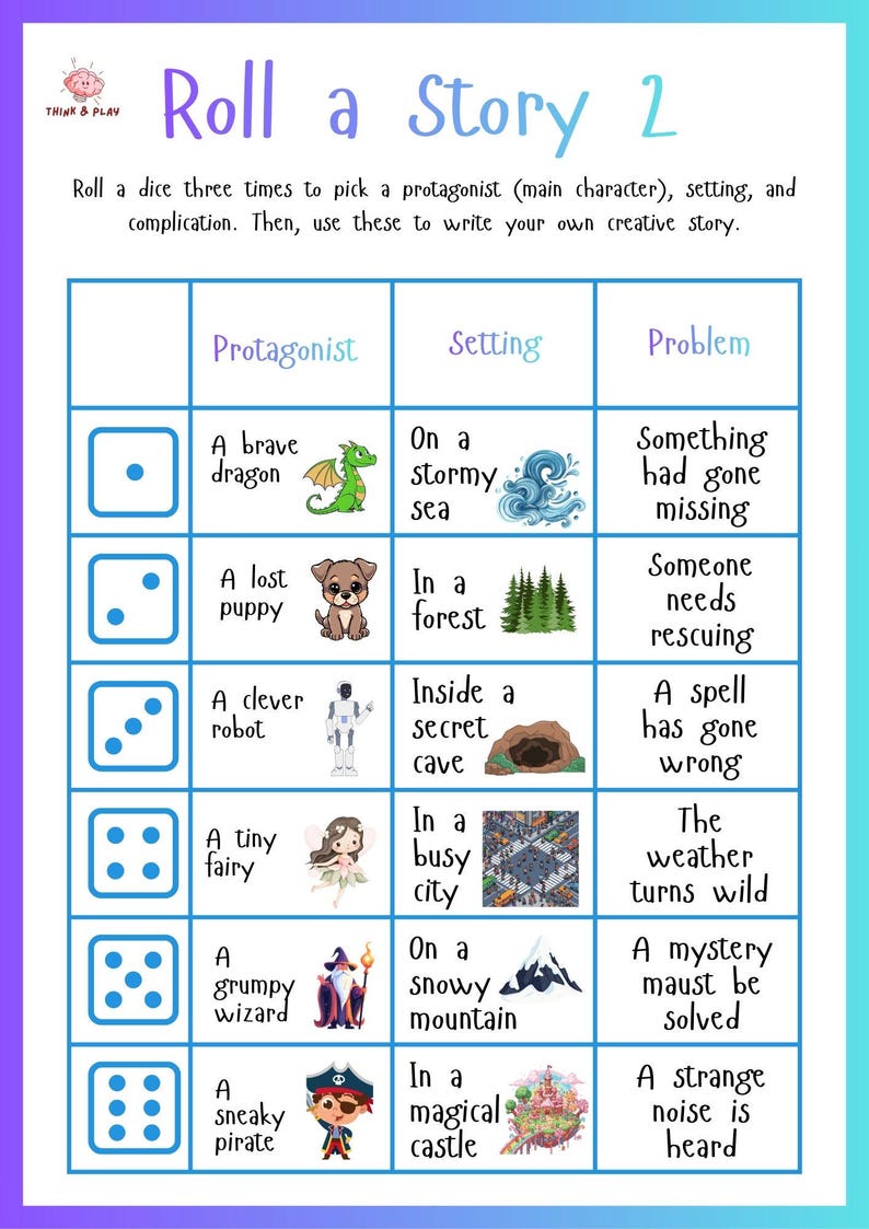 Roll a Story 2 Writing Prompt - Fun and Creative Story Starter ...
