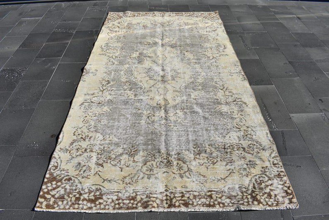 Orange Aztec Rug Orange Large Rug, Vintage Rug, Farmhouse Rug, Turkish Rug, 5.2 X 9.5 Ft ...