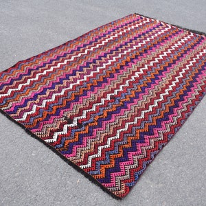 Large Area Kilim Handmade Kilim Ethnic Kilim  5.3 x 9.0 Ft Tribal Kilim Vintage Kilim Rug, , bohemian Kilim Rug, RR0682