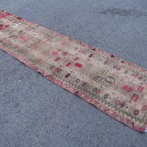 Turkish runner rug, Vintage rug, Hallway rug, 2.7 x 11 Ft Handmade rug, Boho decor rug, Organic wool rug, Oushak rug, Home decor, RRA2568