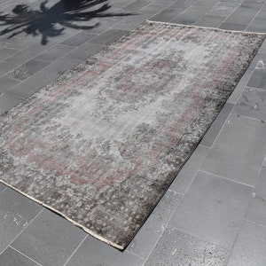 Floor rug, Turkish rug, Oushak rug, Kitchen decor, Anatolian rug, Vintage rug 4.8 x 9 ft Handmade wool rug, Home decor, Bohemian rug RRA1917