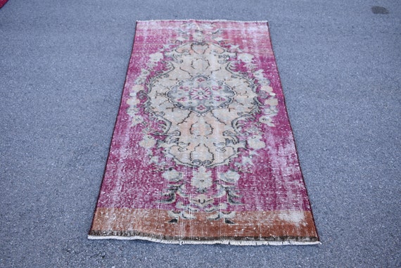ヴィンテージラグ トルコラグ ボヘミアンラグ ピンクパープル 【公式通販】
