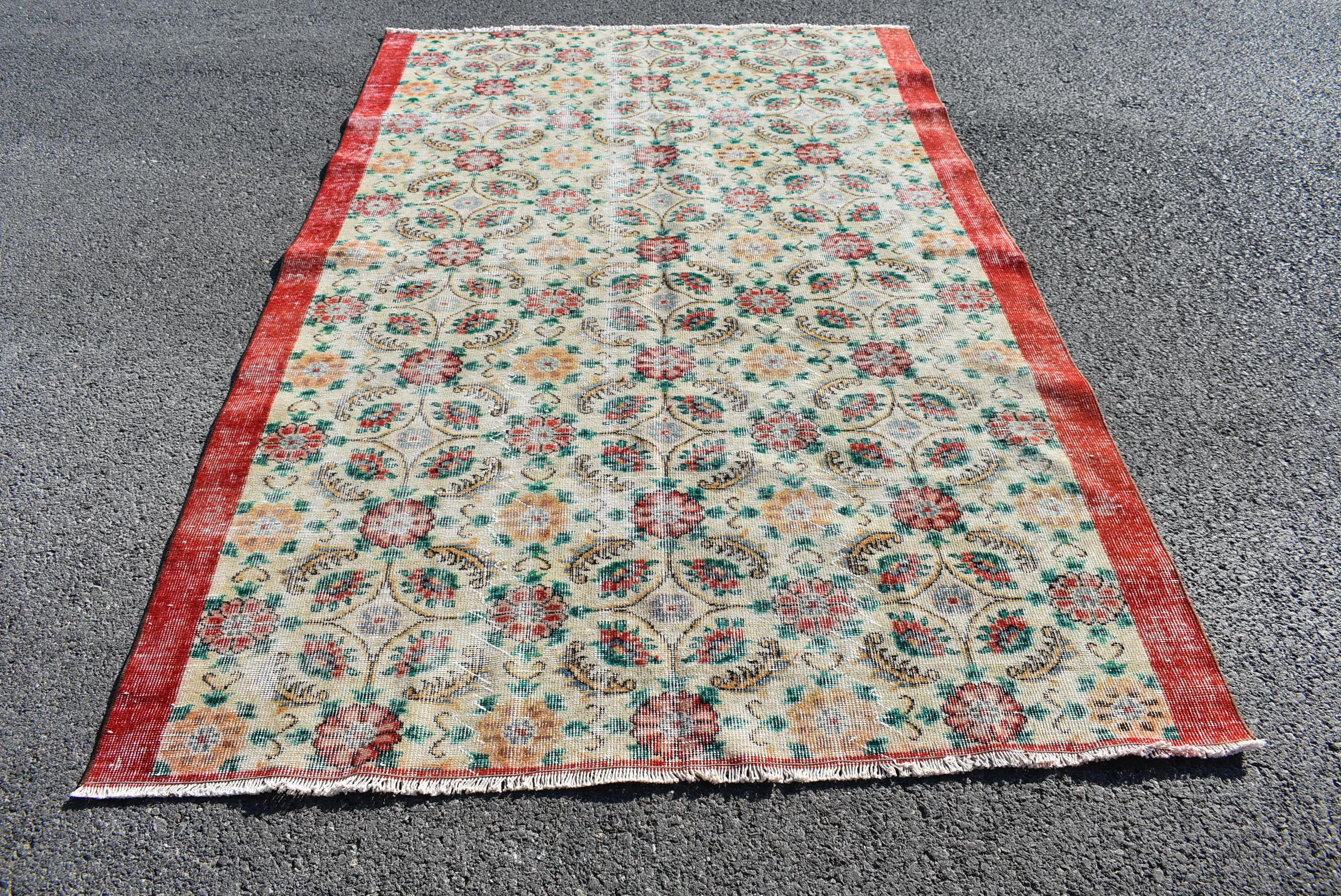 Wedding decor Vintage handmade rug 2.8 x 5.5 ft TV1741 Turkish boho decor Orange area rug Tribal oushak rug Home decor Bedroom rug