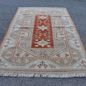 Vintage large size rug, Bohemian rug, Turkish rug, Herki rug, Nomadic decor rug, Oriental rug, 5.4 x 8.7  Ft, Organic wool carpet, RR4947