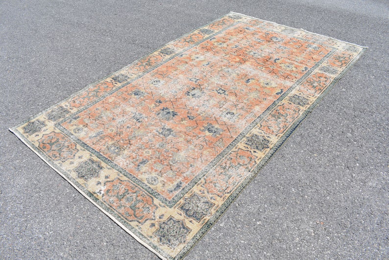 Large rug, Vintage rug, 5.3 x 9.1 Ft Handmade Rug, Art deco rug, Organic wool rug, Oushak rug, Saloon rug, Diningroom rug, Carpet RRA0605 image 1