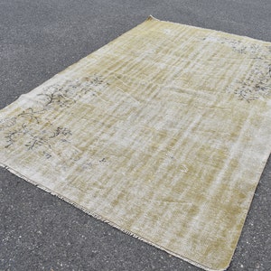 Beige large rug, Vintage rug, Farmhouse rug, Turkish rug, 6.1 x 8.8 ft Handmade rug, Aztec rug, Floral rug, Boho Decor rug, Carpet, RR2030