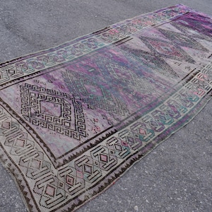 Handmade rug, Area rug, Natural wool rug, Turkish rug Vintage rug, Decorative rug, Oushak rug, 4.9 x 12.8 Ft Home decor, Bedroom rug RRA1489