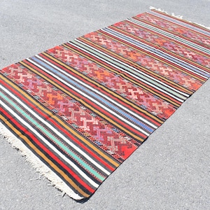 Vintage Kilim Turkish Kilim Rug, 4.7 x 10.6 Ft ,  Area Kilim Rug, Bedroom Rug, Boho Decoration Turkey Kilim Rug  RR2623