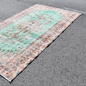 Decorative rug, Area rug, Turkish rug, Vintage rug, Oriental rug, Oushak rug, 5.1 x 8.4 Ft Home decor, Bedroom rug, Natural wool rug, RR3581