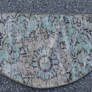 Handgeknüpfter Vintage Teppich 1.4 x 2.7 Ft, Kleiner Teppich Handgeknüpfter Teppich Kleiner Teppich Boho-Teppich Bio-Wolle RR3912