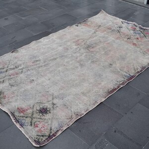 Turkish area rug,  4.7 x 8.2 ft  floral rug, Livingroom rug, organic wool rug red rug vintage rug bohemian rug RR5211