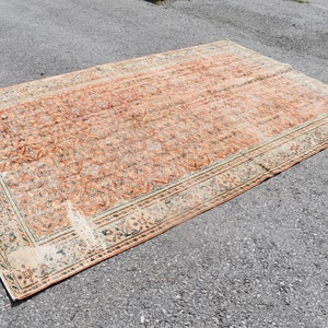 Large rug, Vintage rug, Red rug, Turkish rug, Boho decor rug, 6.4 x 10 Ft Turkey rug, Bohemian rug, Wool rug, Oushak rug, Aztec rug RRA2514