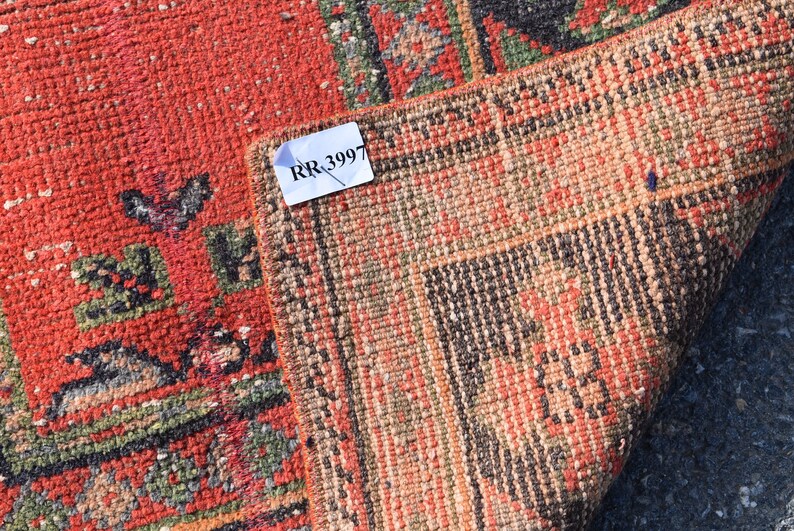 Orange Runner Rug Oriental Rug Turkish Rug Oushak Rug 2.5 X | Etsy
