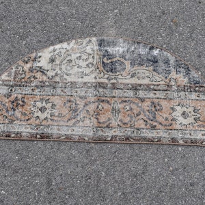 Blue Handmade rug, Turkish rug, Oushak rug, Vintage rug, Small rug, Doormat rug, 3.9 x 2 ft Bohemian rug, Bathroom rug, Carpet, RR3828