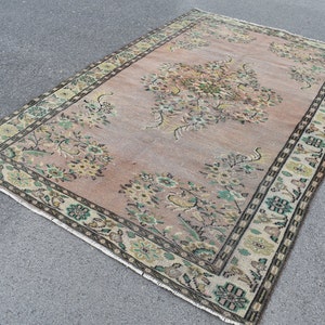 Purple rug, Turkish rug, Boho Decor, Vintage rug, Large rug, 5.8 x 8.9 ft , Organic Wool rug, Aztec rug, Oushak rug, Home decor rug, RR2189