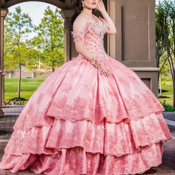 Watermelon Sweet 16 Quinceanera Dresses Lace Applique off | Etsy