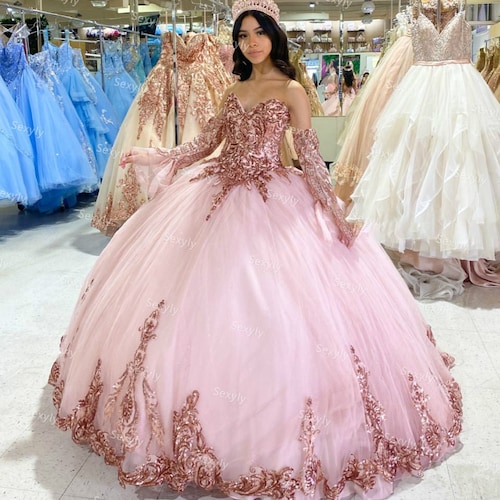 Quinceanera Dresses Dusty Pink Ball 