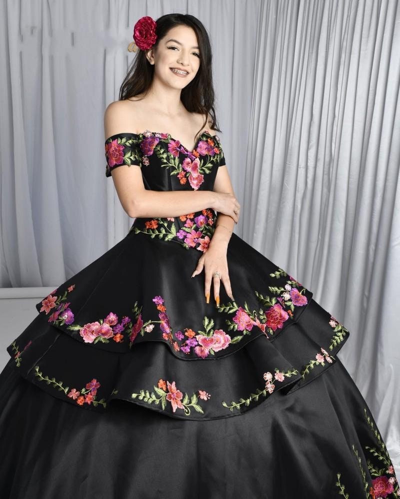 2021 Black Quinceanera Dresses Charro Detachable Skirt Floral - Etsy UK 2021 Black Quinceanera Dresses Charro Detachable Skirt Floral - Etsy UK