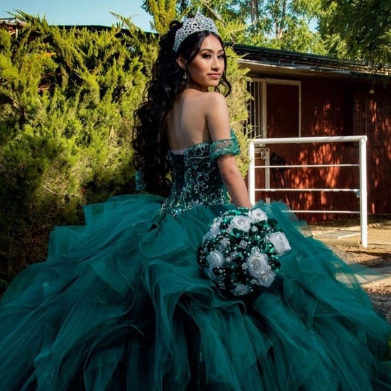 green sweet 16 dresses