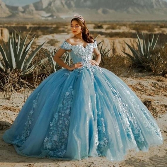 Charro Quinceanera Dresses With 3D Floral Flowers off Shoulder - Etsy