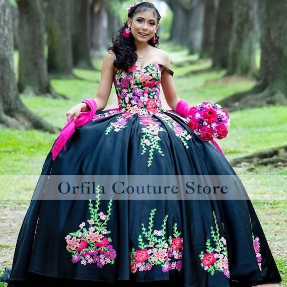 Charro Quinceanera Dresses Beaded Floral Applique Sweet 16 - Etsy Australia Charro Quinceanera Dresses Beaded Floral Applique Sweet 16 - Etsy Australia