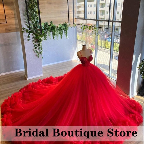 Ruched Ball Gown Red Quinceanera 
