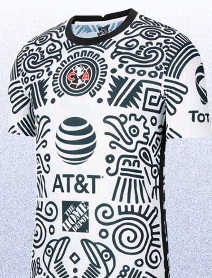 Club America Third Tercera White Aztec Premium Soccer Jersey Etsy