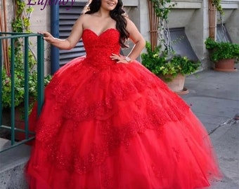 Elegant Red Quinceanera Dresses Ball Gown Mexican off Shoulder - Etsy Canada