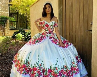 Mexican Charro Quinceanera Dresses Theme Colorful Embroidered - Etsy