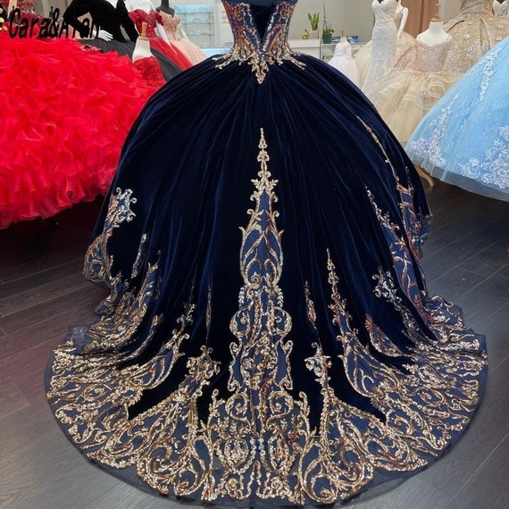 Vestidos De 15 Años Bleu Marine Quinceanera Robes avec Manches - Etsy France Vestidos De 15 Años Bleu Marine Quinceanera Robes avec Manches - Etsy France