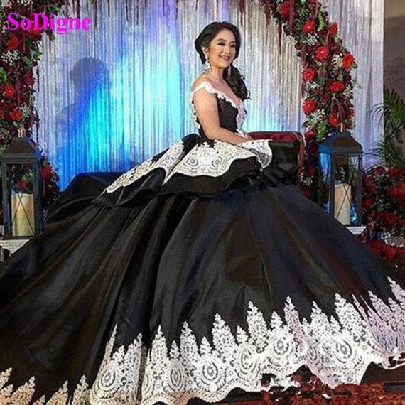 Embroidery Charro Quinceanera Dresses With Sleeves Ball Gown - Etsy Canada Embroidery Charro Quinceanera Dresses With Sleeves Ball Gown - Etsy Canada