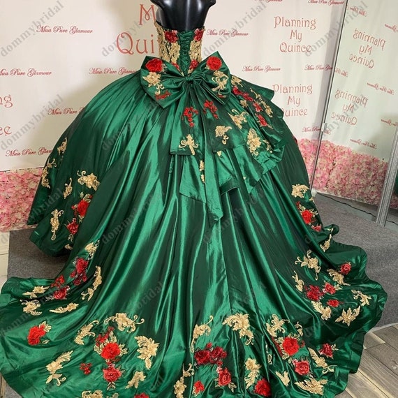 mexican green quinceanera dresses