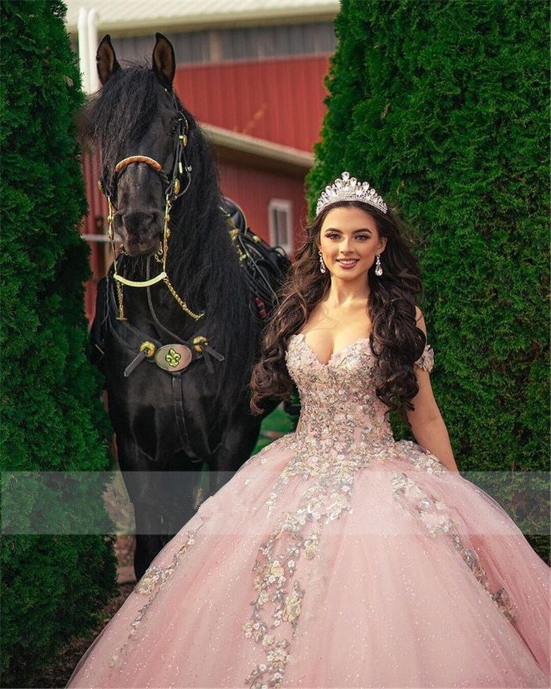 Princess Pink Quinceanera Dresses off Shoulder 15 Party Sparkly