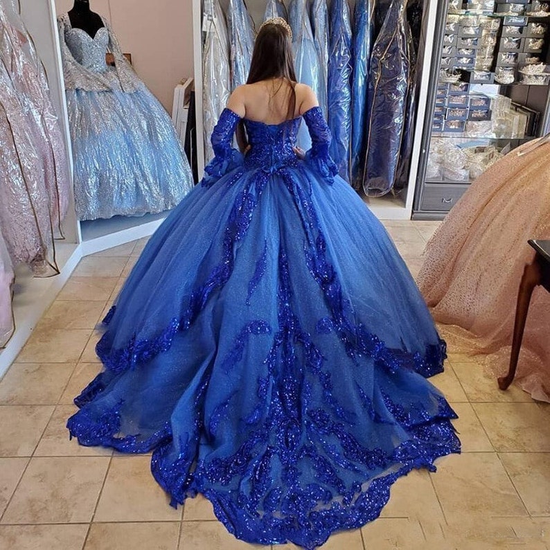 Princess Arabic Royal Blue Quinceanera Dresses 2020 Lace Etsy