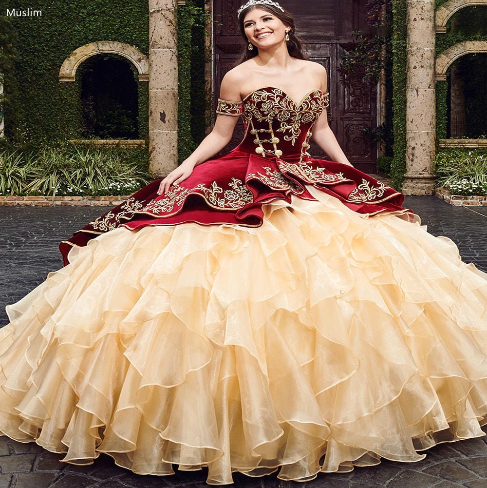 15 dresses burgundy and gold cheap